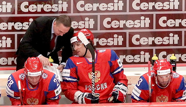 Чемпионата Мира по хоккею 2012. Россия-Норвегия. Валерий Белов и Овечкин.